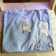 天竺編み クルーネック半袖Tシャツ 無印良品 グレー Mサイズ 2枚セットのサムネイル