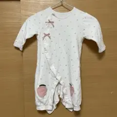 いちご刺繍ロンパース