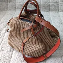 タグ付き】mica della valle レザーメッシュバッグ シナモン - メルカリ