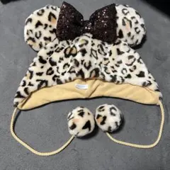 ヒョウ柄ミニーファンキャップ茶色