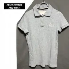 ABERCROMBIE AND FITCH 半袖ポロシャツ　グレー　コットン