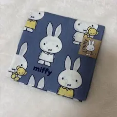 新品　ミッフィーバンダナ　ハンカチ　ランチクロス　大判　ブルー　イエロー