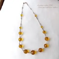 Venetian Glassヴェネツィアガラス アシメトリ琥珀カラー ネックレス 