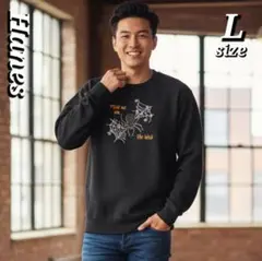 ✨Hanes Lサイズ トレーナー スパイダーウェブデザイン ストリート系