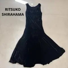 RITSUKO SHIRAHAMA 贅沢シルク混 ベロアロングワンピース 36のサムネイル