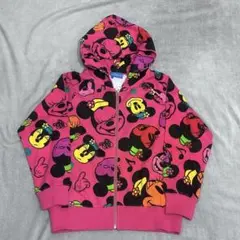 【新品】東京ディズニーリゾート ミッキー&ミニー パーカー 総柄　140
