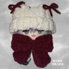 10cm にじぱぺっと ネコ耳 ニット帽 ミニ リボンマフラー ぬい服 セット