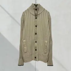 2344 【タケオキクチ】ニットカーディガン　ハイネック　ドライバーズニット