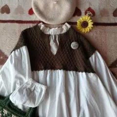 SM2♡異素材切替ギャザーが可愛いチュニックプルオーバー♡ゆったり～美品～♪