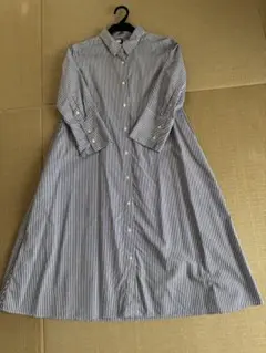 ストライプ 長袖 シャツワンピース UNIQLO