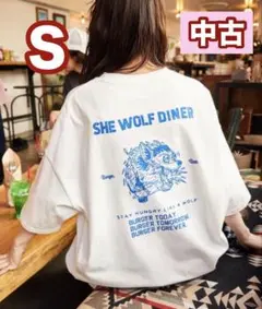 シーウルフダイナー 別注 ビッグシルエット バックプリントTシャツ S【中古】