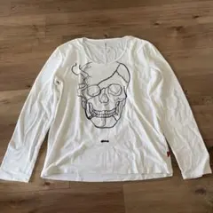 glamb スカル刺繍 ロングスリーブTシャツ ホワイト