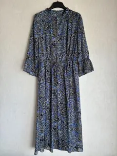 INNO フラワープリント 長袖シャツワンピース