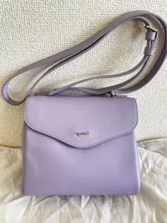 ショルダーバッグ パープル レザー ミニバッグ