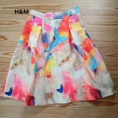 【美品】H&M ジャカード風カラフルフレアスカートのサムネイル