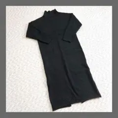 Re:EDIT◆リエディ（M) ハイネック　ニットワンピース　ブラック　無地