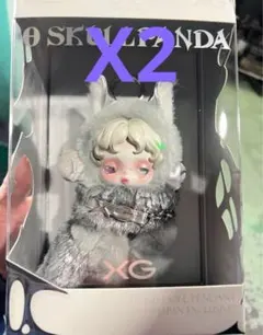 【2体セット】ポップマート スカルパンダ XG ぬいぐるみペンダント（日本限定）