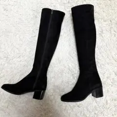 DIANA ダイアナ ロングブーツ スエード ブラック 5cmヒール 23cm