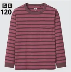 【USED】UNIQLO U キッズ クルーネックT長袖 ボーダー 120
