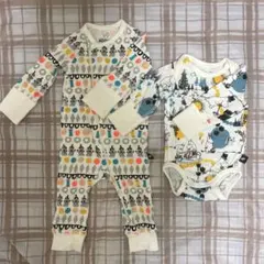 新品未使用 Moomin ロンパース カバーオール 2枚セット 70 60サイズ