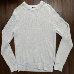 UNIQLO ユニクロ　ミドルゲージアゼクルーネックセーター　オフホワイト