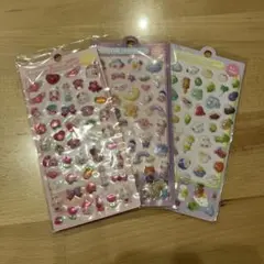 新品未開封ボンボンドロップシール　かわいい　3枚セット　キラキラシール　 立体