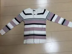 INGNI ストライプ Vネック 長袖ニット