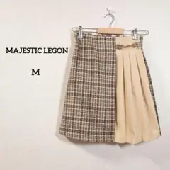 新品未使用　マジェスティックレゴン　スカート　ベージュ　プリーツ　チェック