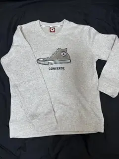 CONVERSE スニーカー プリント スウェット Mサイズ グレー（裏起毛）