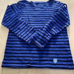 青と黒のストライプ 長袖カットソー