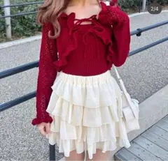 シフォンティアードミニスカート