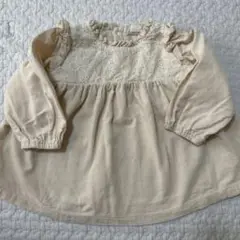 Cottoli 刺繍フリル長袖シャツ