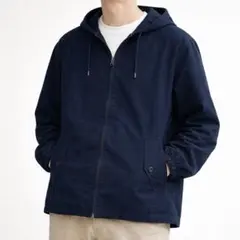 ユニクロ【M】コットンパーカー フード付きジップアップジャケット ライトアウター