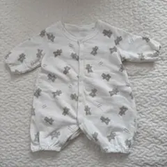 クマ柄 半袖ロンパース 50-60