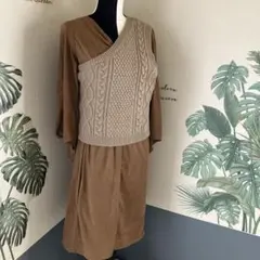 BEAMS スエード　チュニック　ワンピース　ビスチェセット