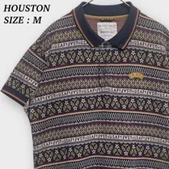 HOUSTON 総柄 U.S.A.F 紋章 半袖 ポロシャツ ミリタリーのサムネイル