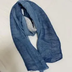 青と白のグラデーションマフラー　染物