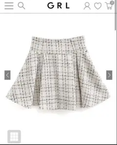 GRL インパン裏地付きラメツイードプリーツミニスカート dk1276