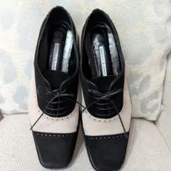 【新作】超美品:MANOLO BLAHNIK バイカラースエードローファー風 靴のサムネイル