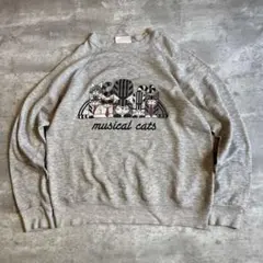 80s 90s ヴィンテージ BASSETT-WALKER 猫 スウェット L