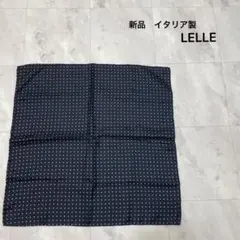 新品 イタリア製 LELLE レレ バンダナ ハンカチ スカーフ ドット シルク