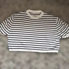 coco ボーダー半袖ニット