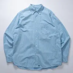 GAP　ギャップ　オックスフォードシャツ　ストライプ　ブルー　ボタンダウン