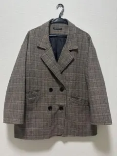 チェック柄 ダブルブレストジャケット