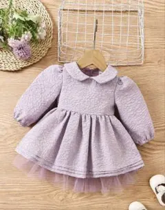 【美品】　SHEIN シーイン　ベビー服　ベビードレス　パープル