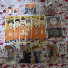 ハイキュー　烏野高校シール、カードセット