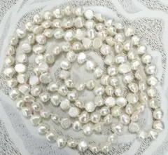 淡水パール ロングネックレス バロック珠