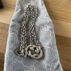 GUCCI 新品同様品　インターロッキングネックレス　925シルバー　付属品付き