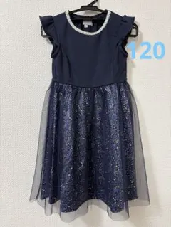 【美品】anyFAM ネイビー 花柄 ワンピース 120cm