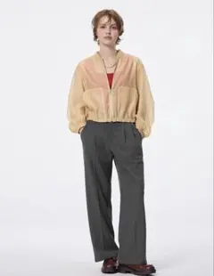 GU タックワイドパンツ グレー